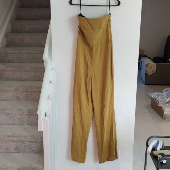 RACHEL Rachel Roy Jumpsuit Womens Size 4 Strapless Yellow Mustard - Picture 5 of 11